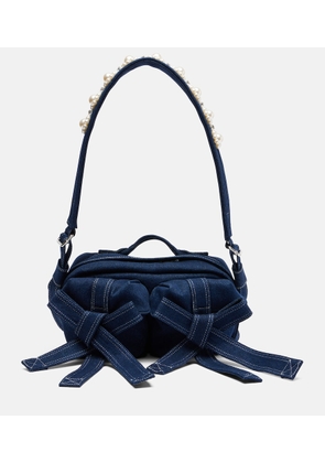 Simone Rocha Beaded bow-detail denim shoulder bag