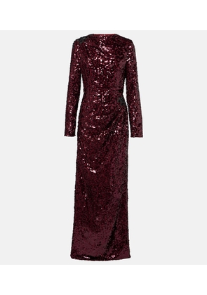 Erdem Draped sequined gown