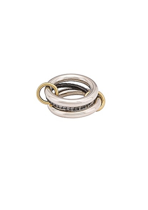 Spinelli Kilcollin Libra Noir Ring in Black - Metallic Silver. Size 5 (also in 7, 8).