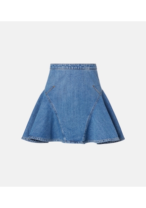 Givenchy Ruffled denim miniskirt
