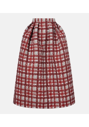 Oscar de la Renta Plaid faille midi skirt