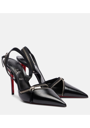 Christian Louboutin Slingyzip 100 leather slingback pumps