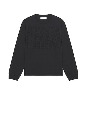 Our Legacy Tour Long Sleeve Sweatshirt in Cut Fairisle Ink - Black. Size 46 (also in 50, 52).