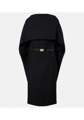 Ferragamo Belted caped midi dress