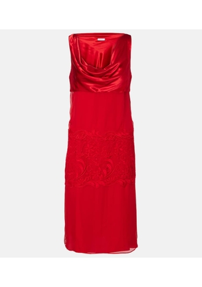 Ferragamo Draped silk midi dress