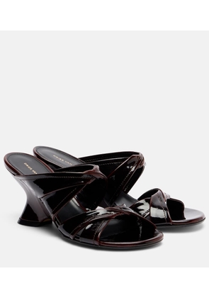 Dries Van Noten 75 patent leather wedge mules