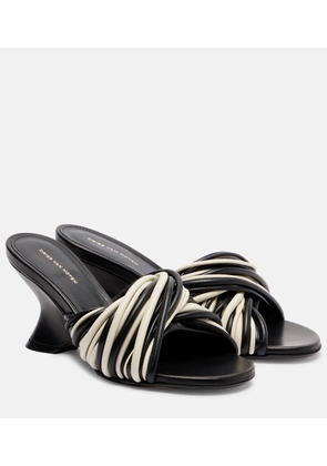 Dries Van Noten 75 leather wedge mules