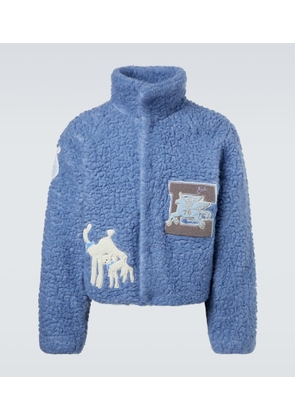 ERL Patch-applique wool-blend fleece jacket
