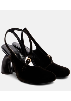 Dries Van Noten 95 velvet slingback pumps