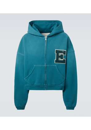 ERL Hooded cotton fleece zip-up sweatshirt