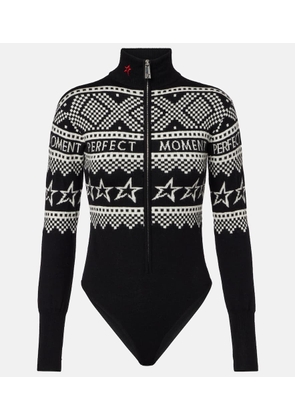 Perfect Moment Holiday Intersia wool bodysuit