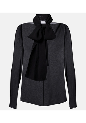 Alaia Sheer tie-neck blouse