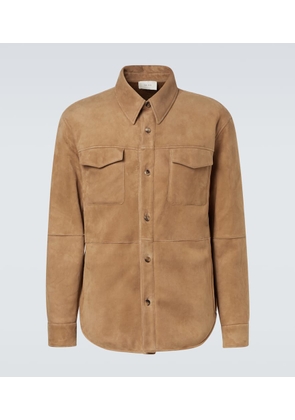 The Row Bento shearling-lined suede jacket