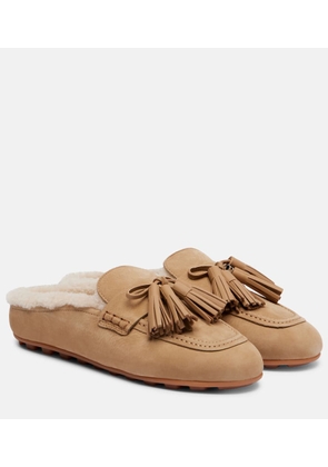 Hogan Hogan H693 shearling-lined leather mules