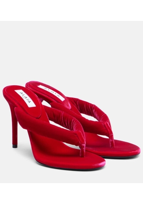 Alaia Velvet thong sandals