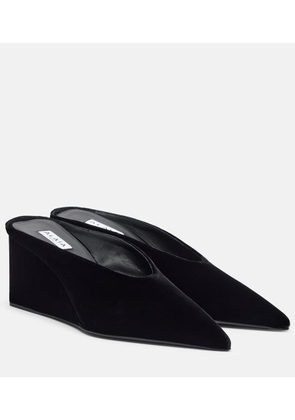 Alaia Cube 75 velvet wedge mules