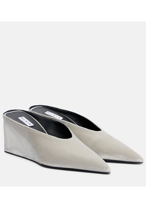 Alaia Cube 75 velvet wedge pumps