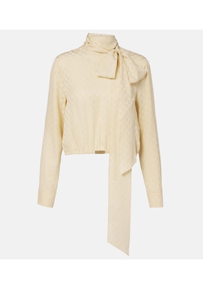 Gucci GG bow-detail silk top