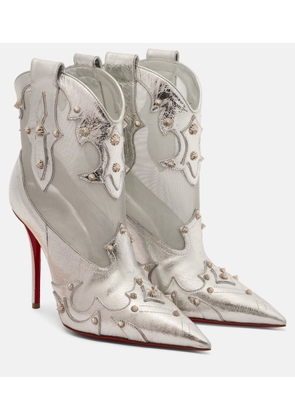 Christian Louboutin Embellished metallic leather ankle boots
