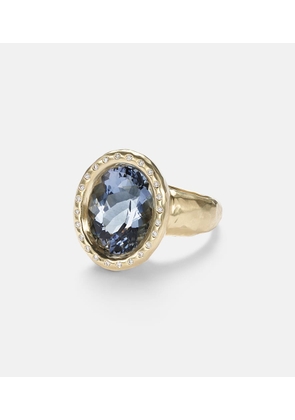 Octavia Elizabeth Tribute 18kt gold ring with beryl and diamonds