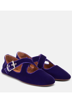 Alaia Velvet ballet flats