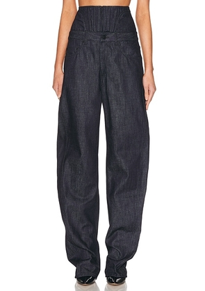 Mugler Straight Leg in Undone Blue in Raw Blue - Blue. Size 25 (also in ).