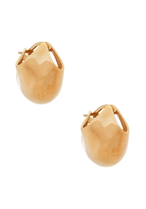 KHAITE Lotus Small Earring in Gold - Metallic Gold. Size all.