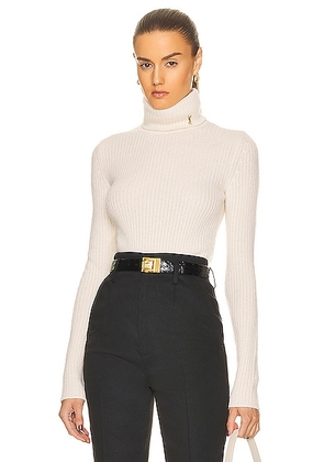 Saint Laurent Turtleneck Sweater in Naturel - Cream. Size XL (also in ).