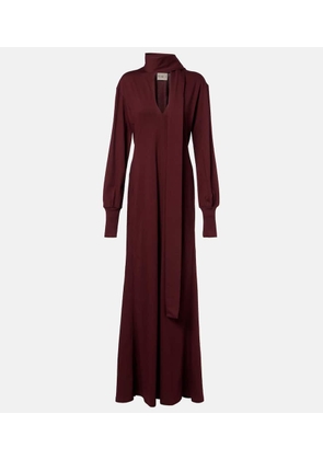 Plan C Scarf-detail cotton maxi dress