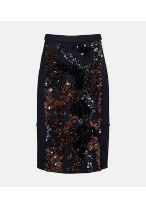 Plan C Sequined wool-blend midi skirt