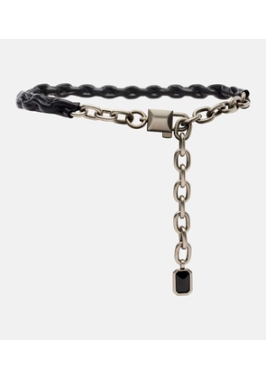 Dolce&Gabbana Embellished leather-trimmed belt