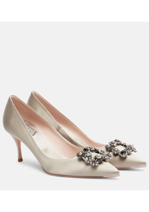 Roger Vivier Efflorescence 65 embellished satin pumps