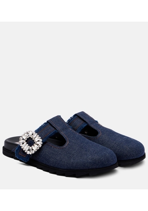 Roger Vivier Slidy Viv' embellished denim mules