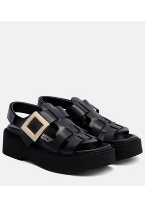 Roger Vivier Viv' Rangers leather platform sandals