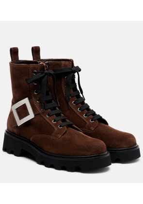 Roger Vivier Suede lace-up ankle boots