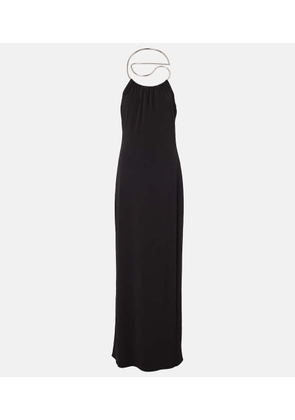 Coperni Logo Necklace embellished halterneck gown