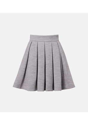 Balmain Pleated wool and cotton-blend miniskirt