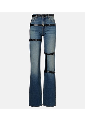 Coperni Leather-trimmed straight jeans
