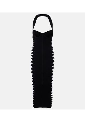 Balmain Cutout halterneck jersey midi dress
