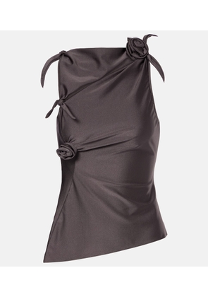 Coperni Floral-applique satin top