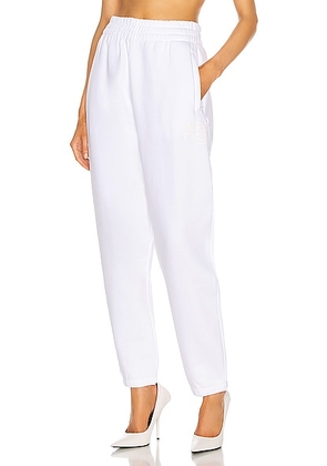 Alexander Wang Logo Elastic Sweatpant in White - White. Size L (also in S).