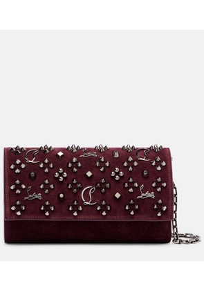 Christian Louboutin Paloma studded suede wallet on chain