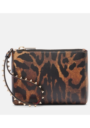 Christian Louboutin Cabata Small leopard-print leather pouch