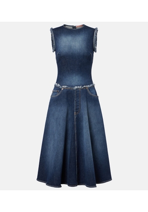 Acne Studios Duffena distressed denim midi dress