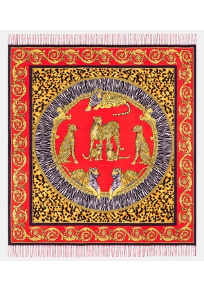 Versace Home Barocco printed wool blanket