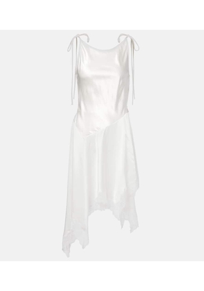 Acne Studios Asymmetric lace-trimmed satin minidress