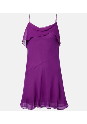 Acne Studios Draped sheer silk georgette minidress