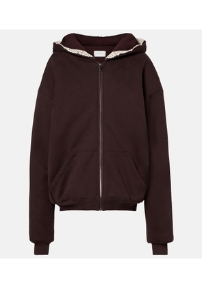 Magda Butrym Crochet-trimmed cotton zip-up hoodie