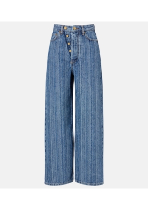 Ganni Striped wide-leg jeans