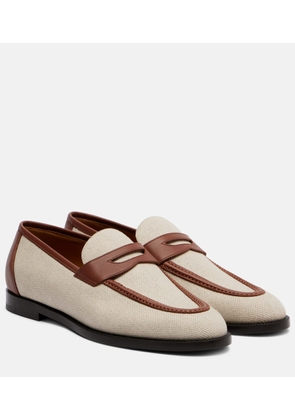 Loro Piana Sergio leather-trimmed penny loafers